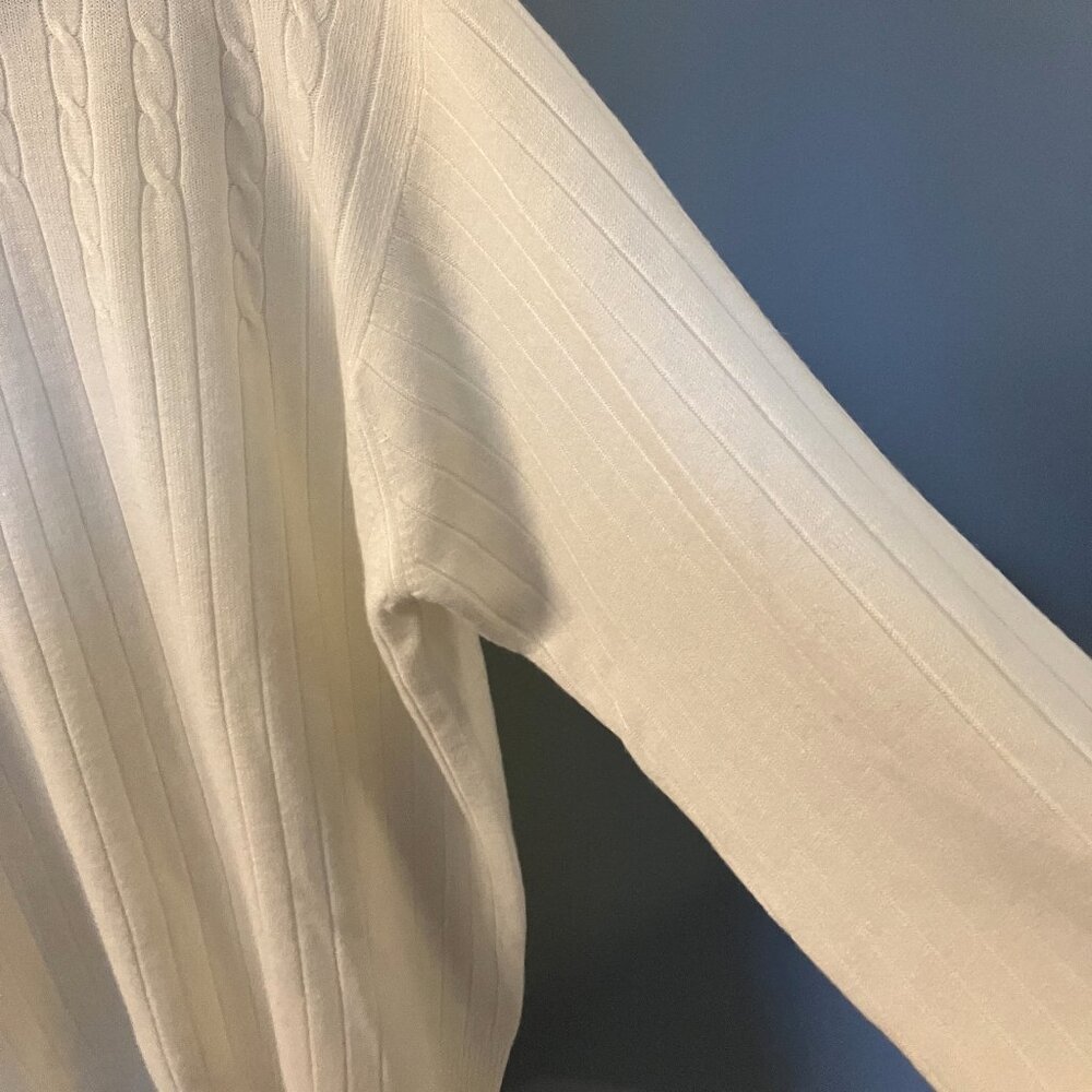 NWOT Bice Moch Turtleneck Ribbed Ivory Sweater Large🙂 - Picture 5 of 8